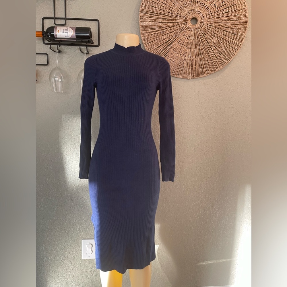 Navy Blue Sweater Dress